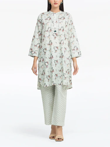 Pret 2Pc Printed Cambric Shirt Trouser
