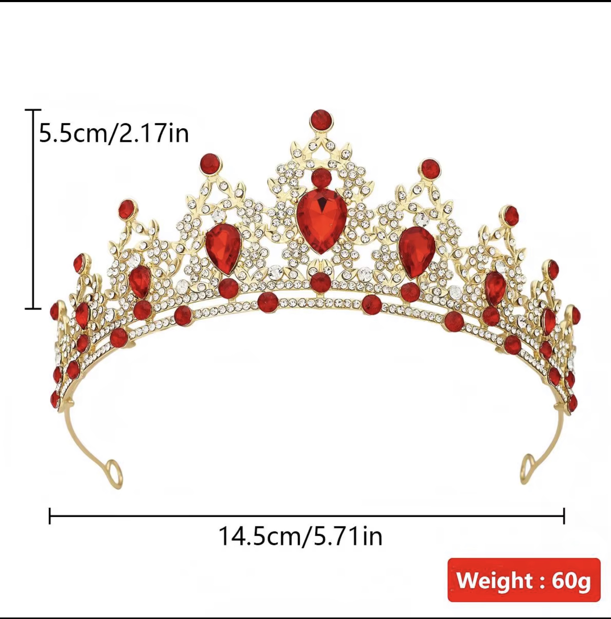 Large Red Jewel Gold Crown