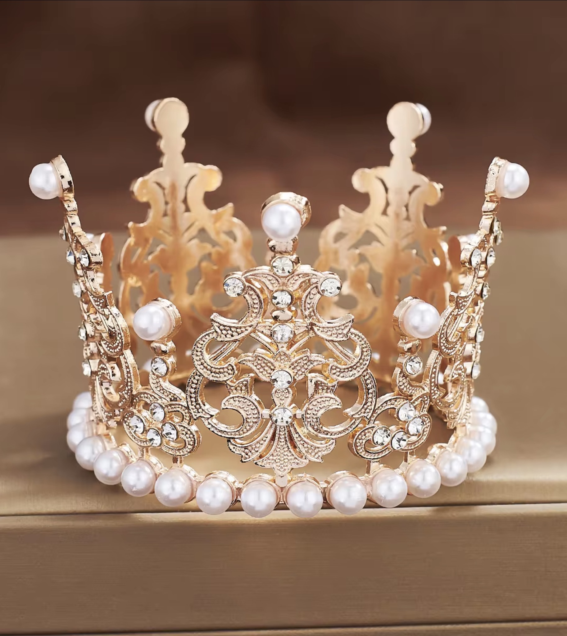 Rose Gold Crown with Pearls