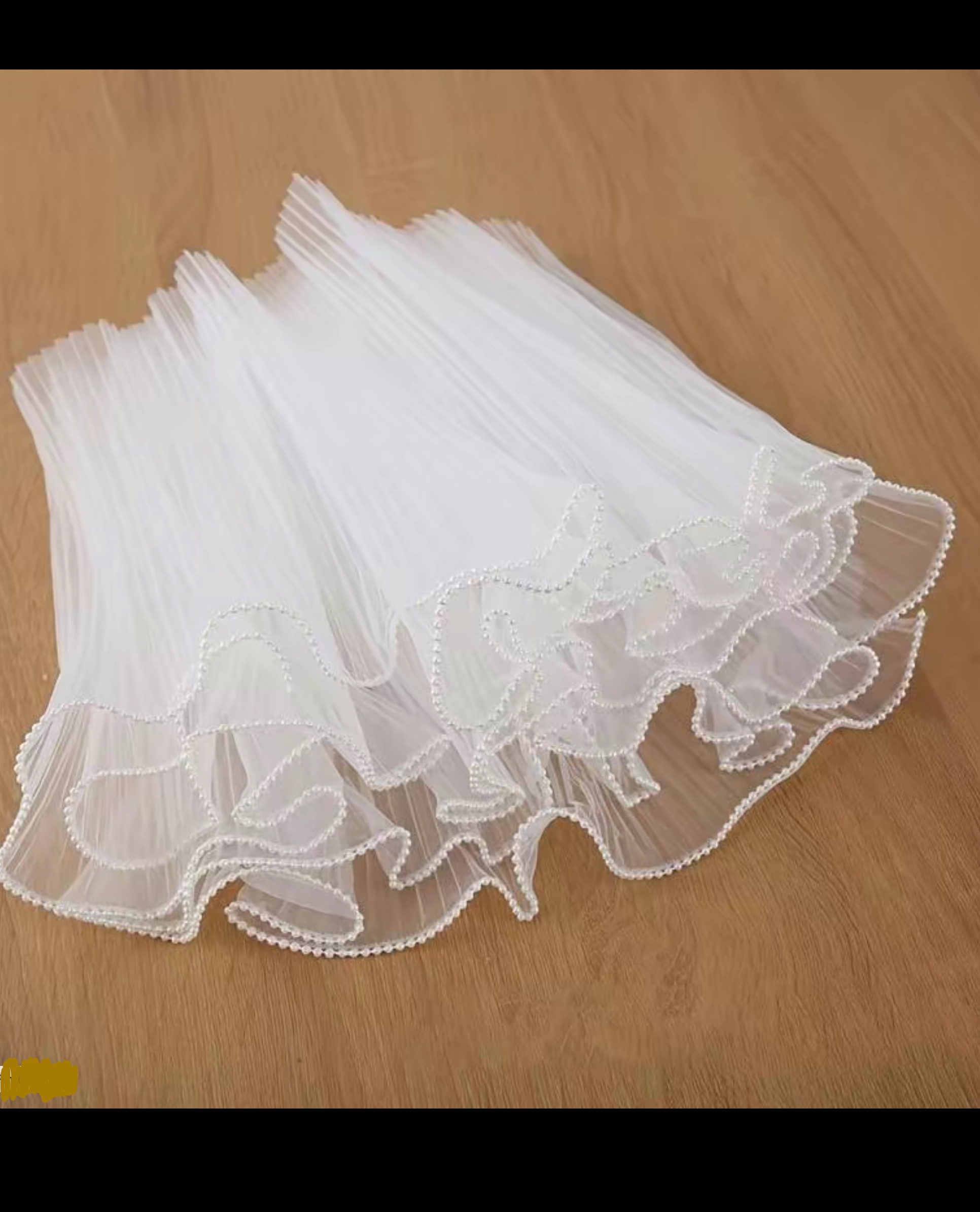 White Mesh with Pearls