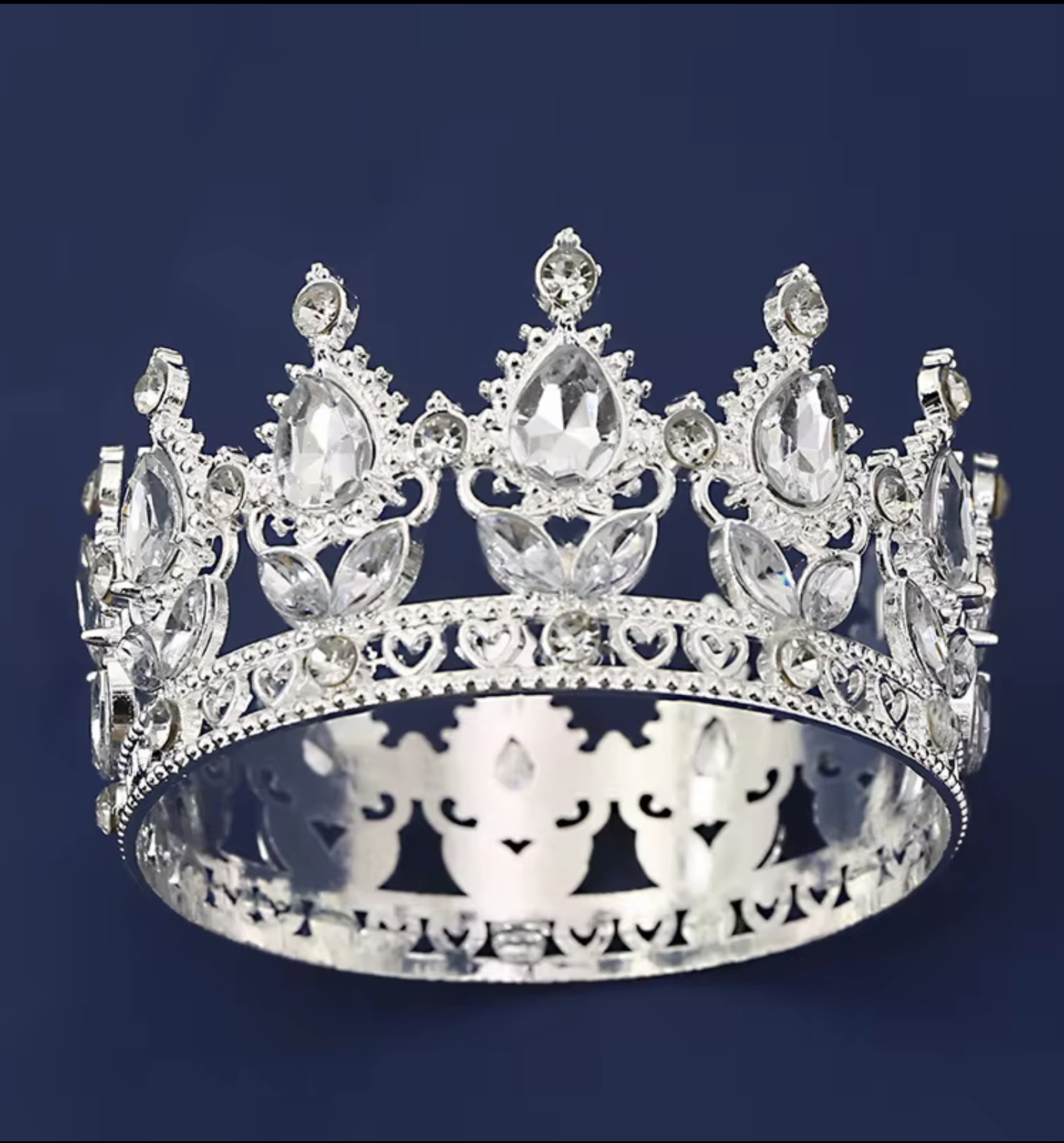 Medium Jeweled Crown in Silver