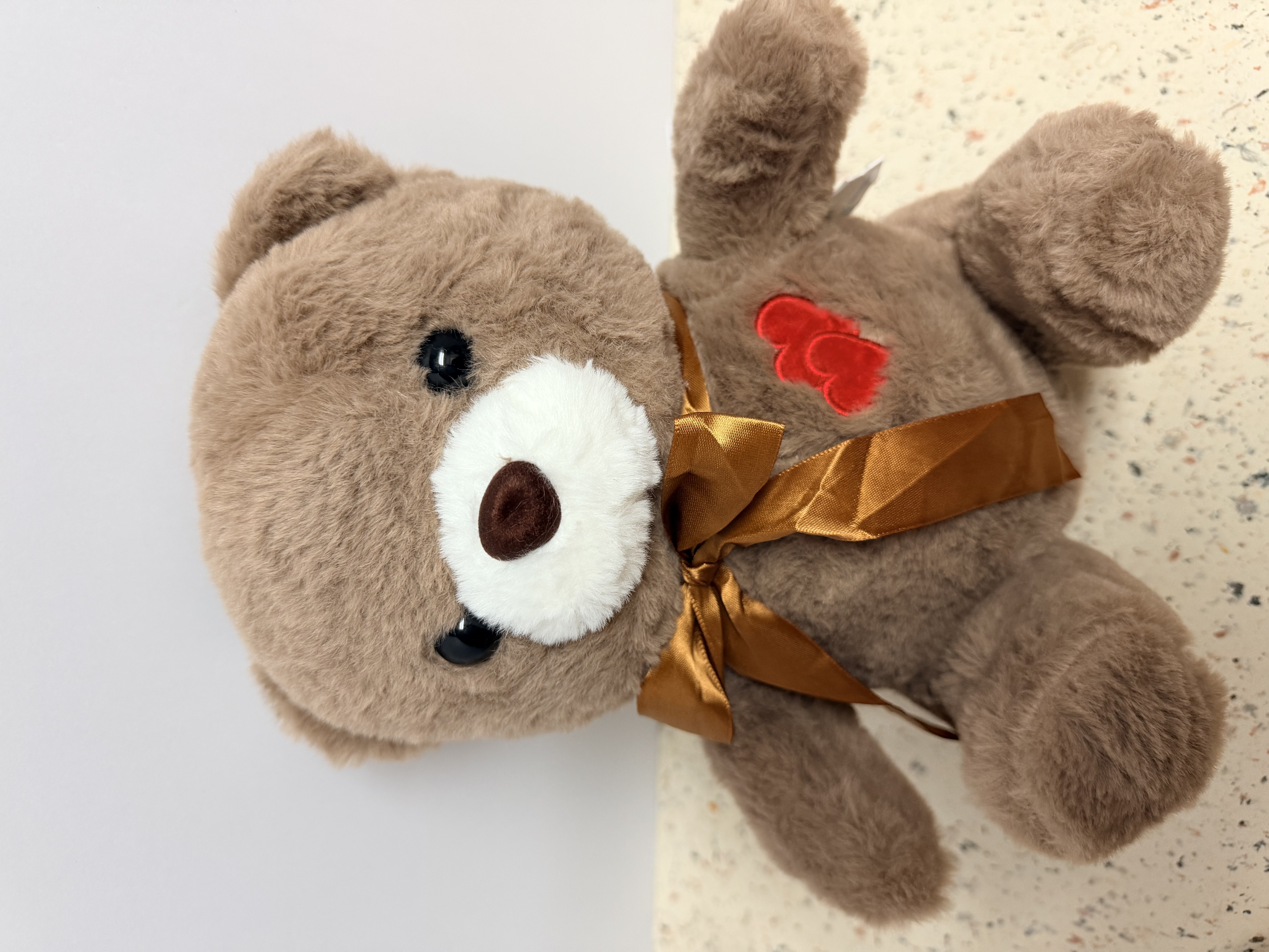 Brown Bear with red heart Plushie