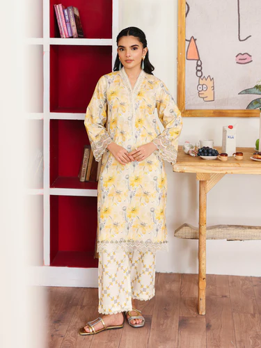 Pret 2Pc Embroidered Jacquard Shirt Trouser