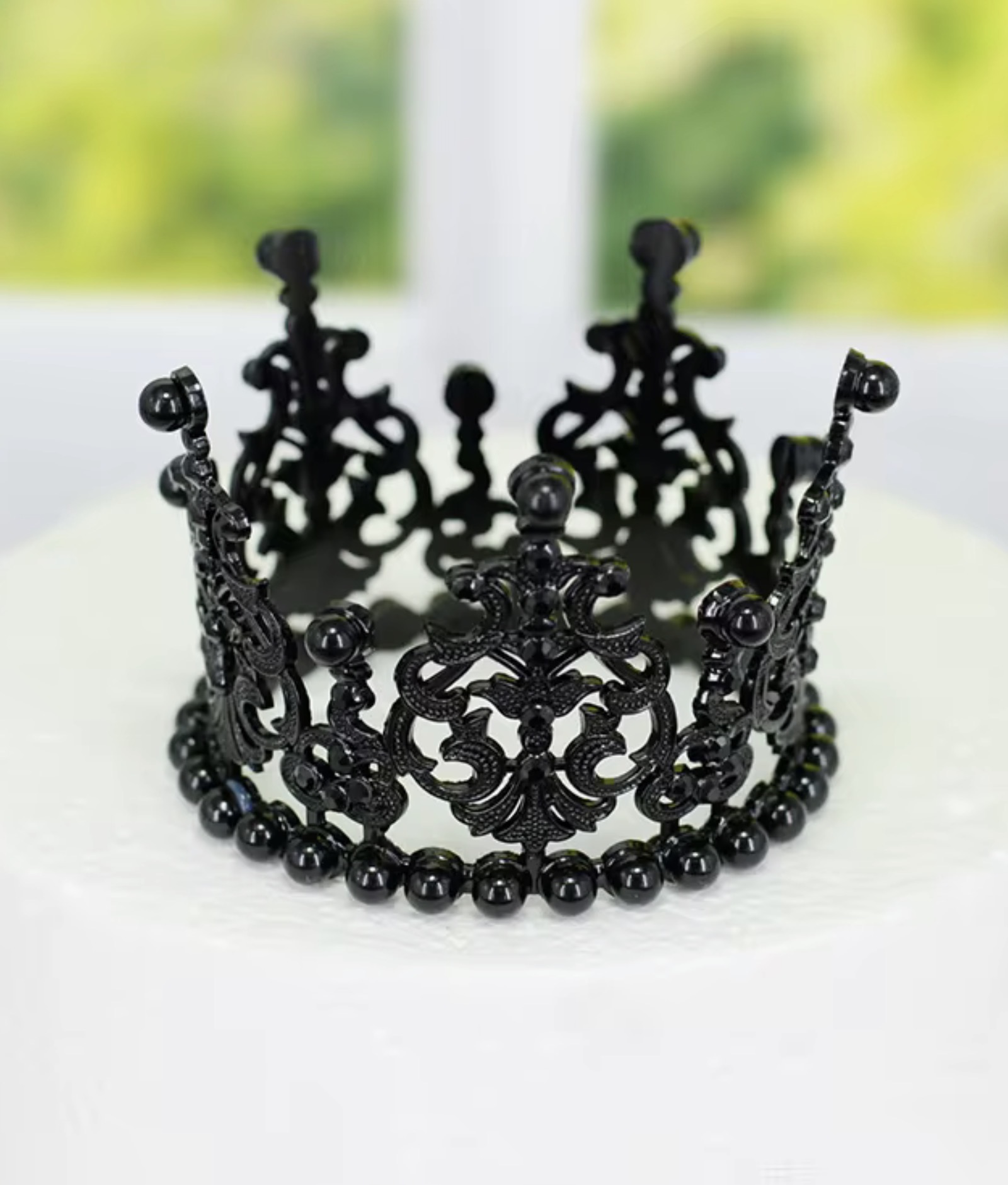 Black Crown with Black Pearls