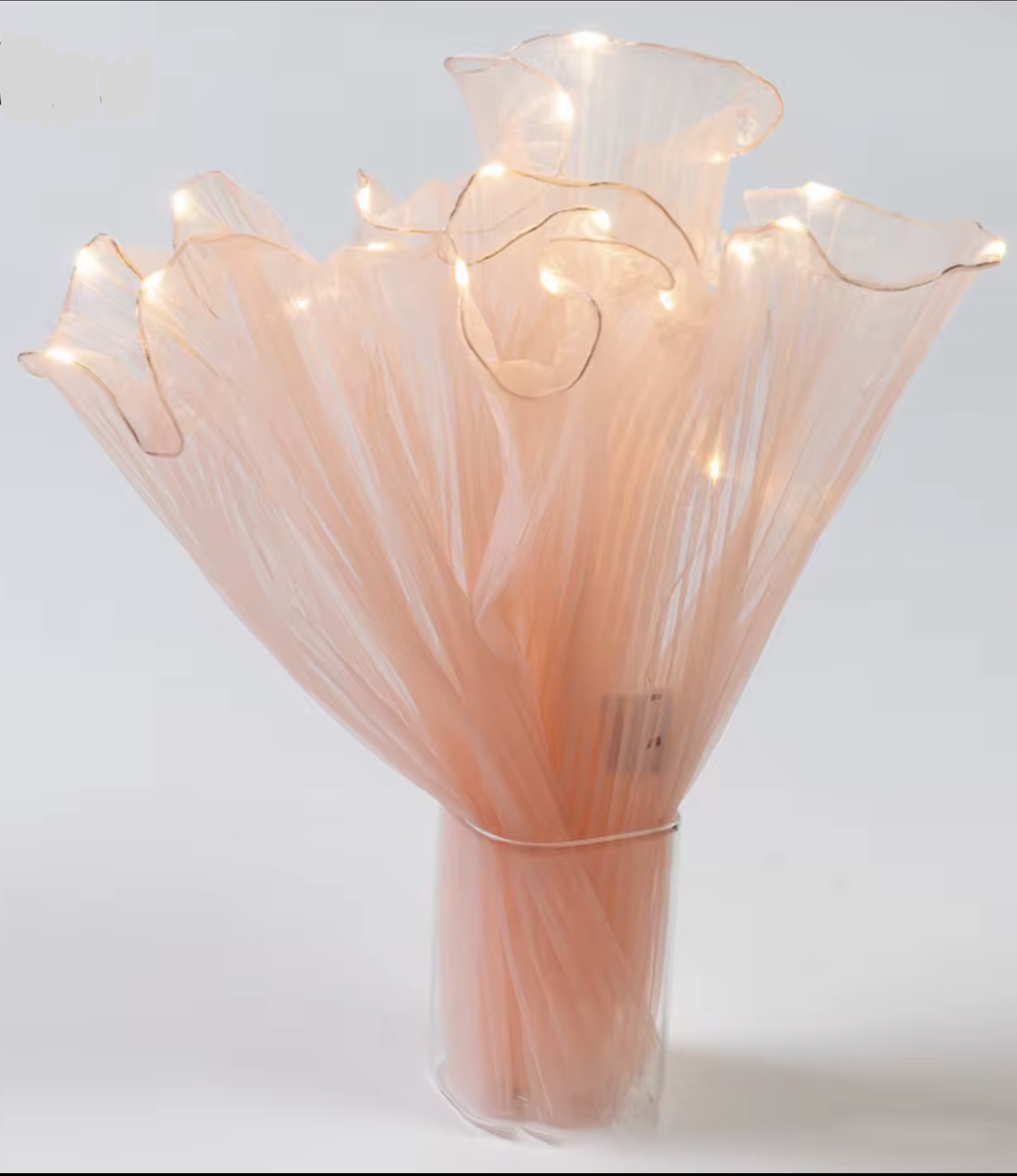 Flower Mesh in Pink with Lights