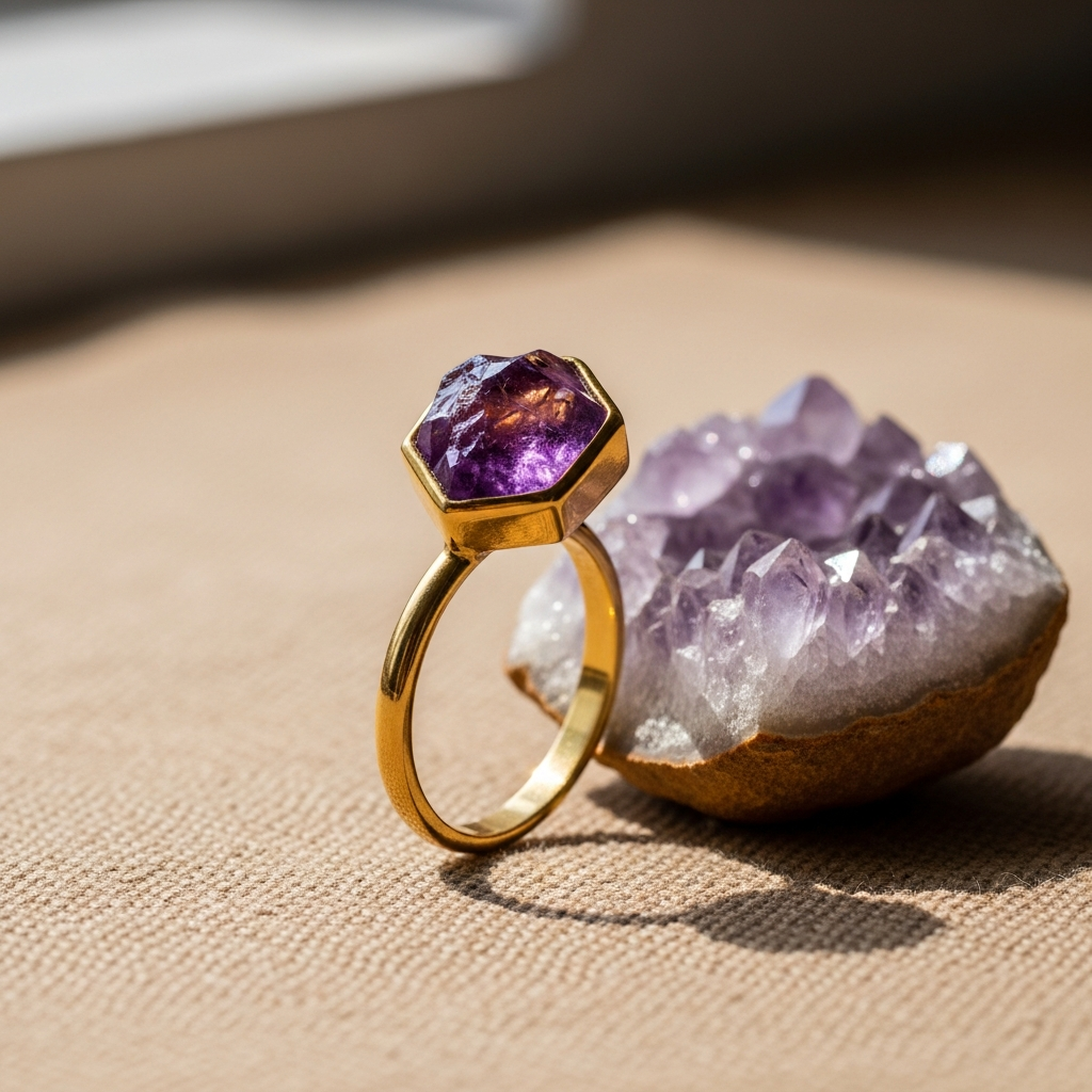 Raw Amethyst Ring