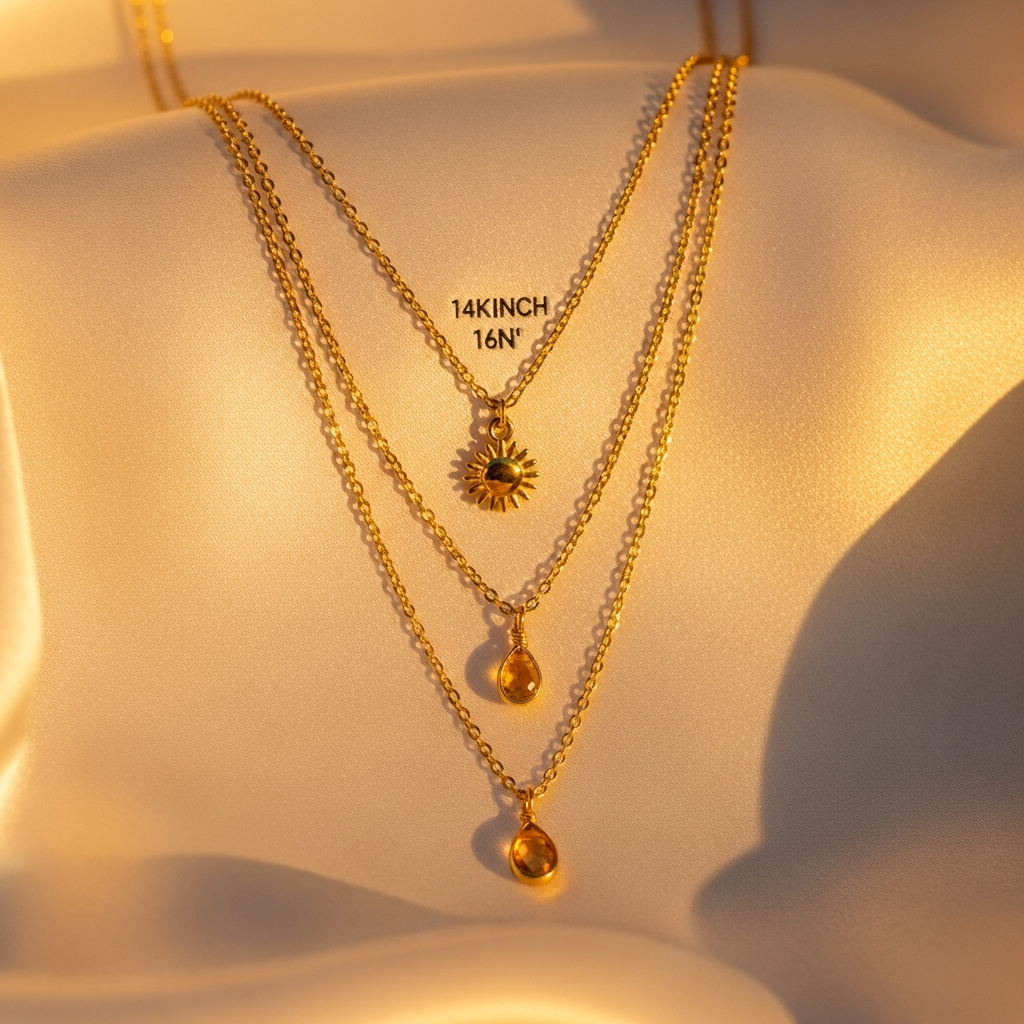 Citrine Layering Necklace Set