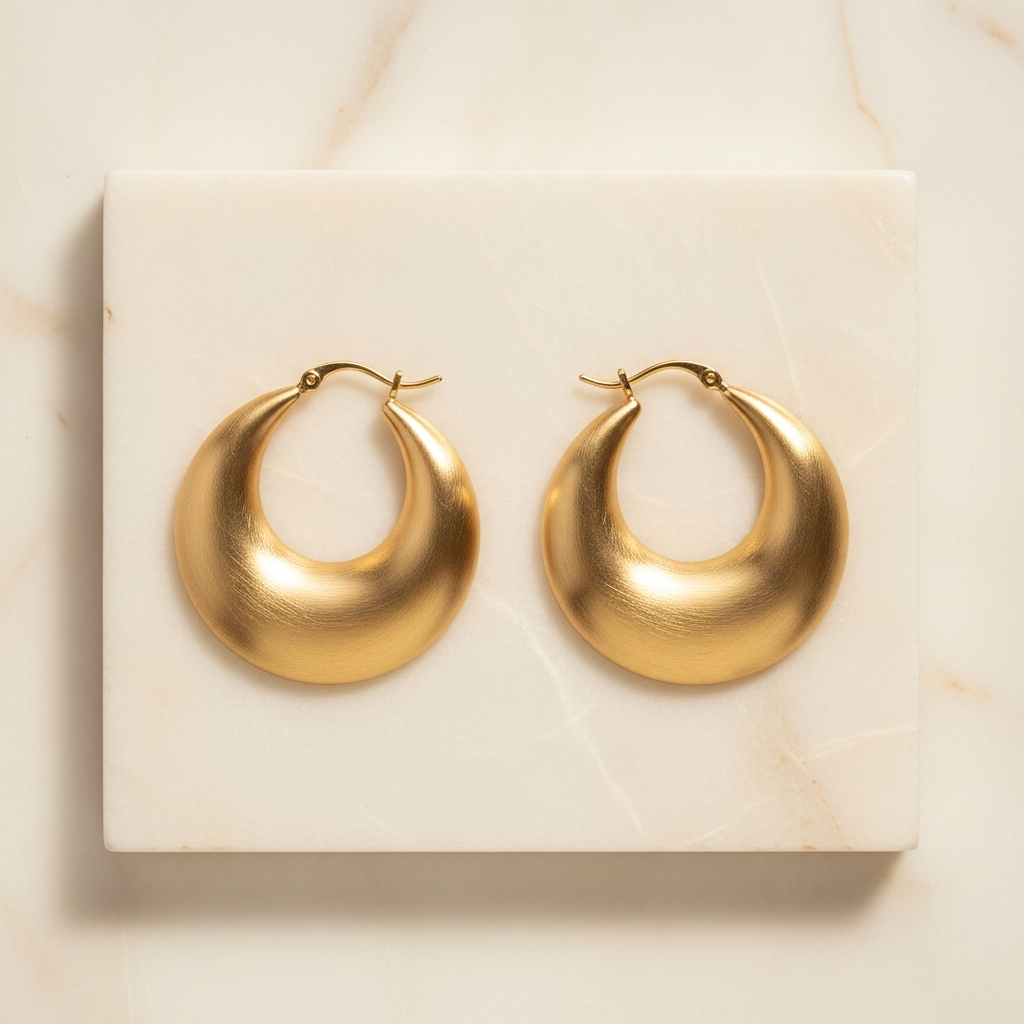 Sculptural Gold Hoop Earrings