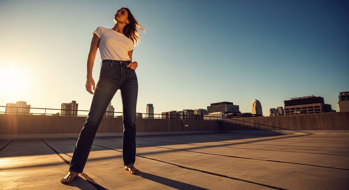 Golden hour denim editorial