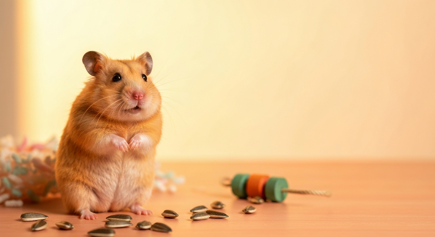 New hamster settling into its habitat
