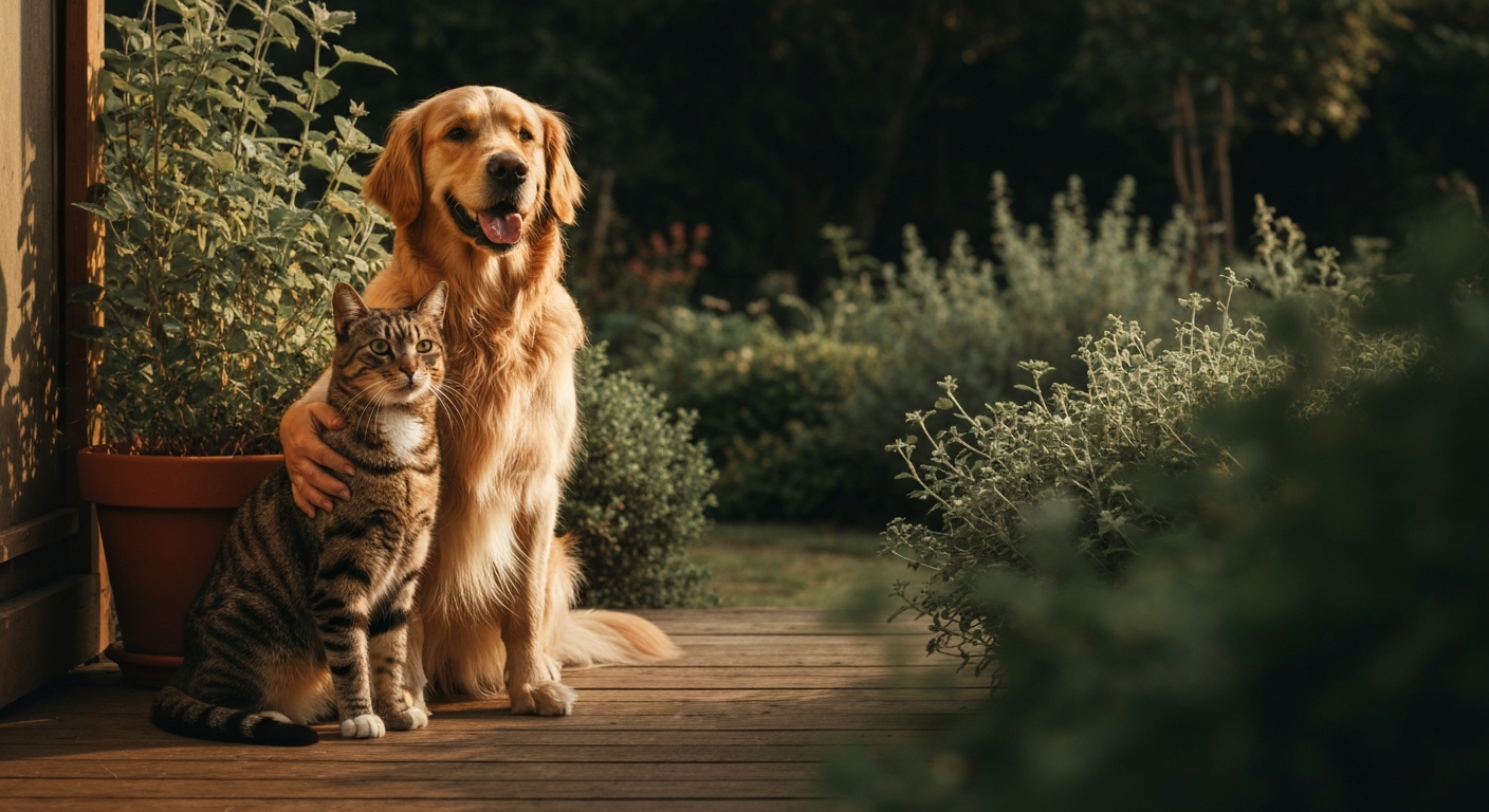 Happy pets with their loving owners — Paws & Co.