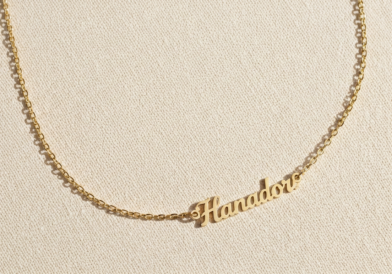 Gold Nameplate Necklaces