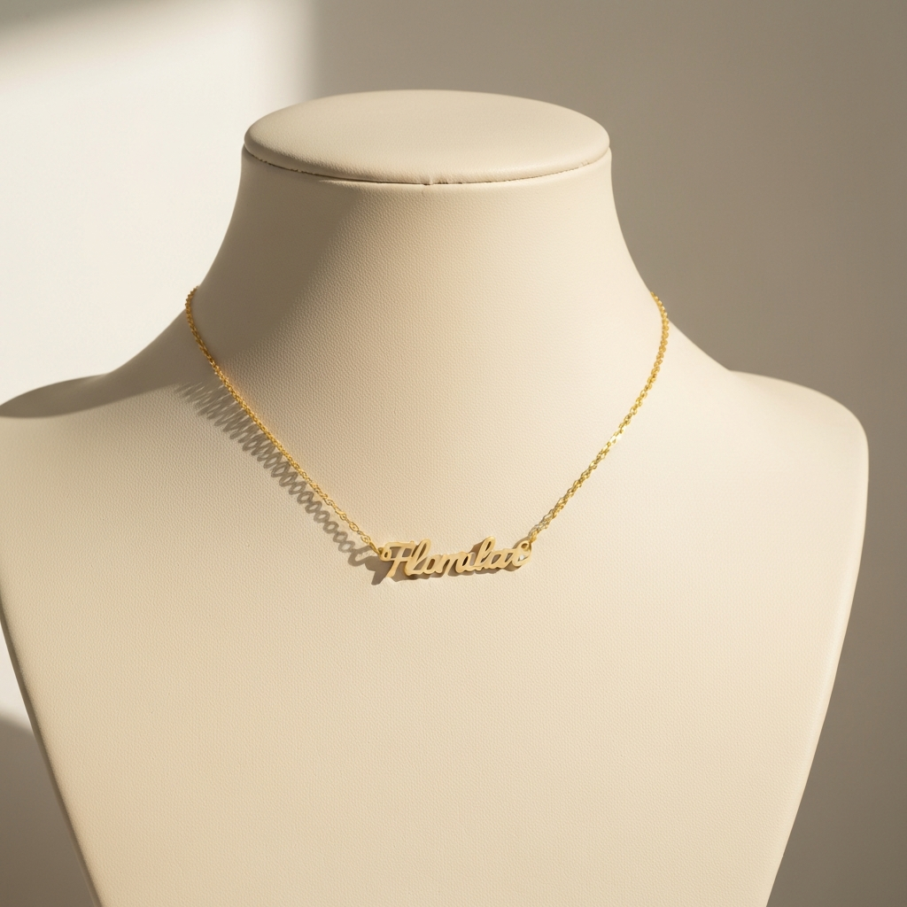 Gold Initial Pendant Necklace — alternate