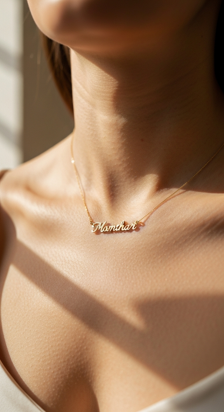 Rose Gold Curb Chain Nameplate