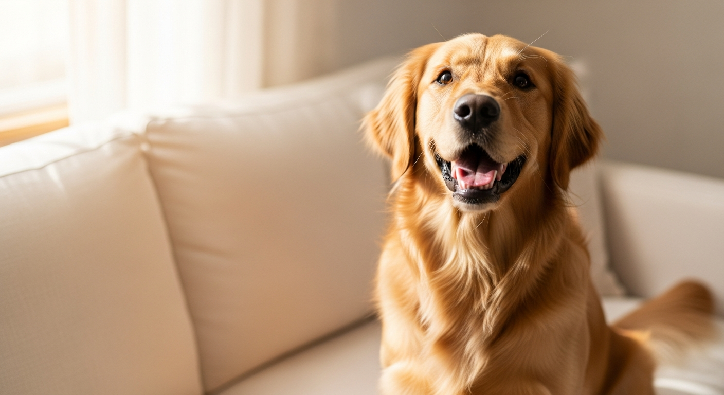 Happy dog enjoying PetNest wellness products