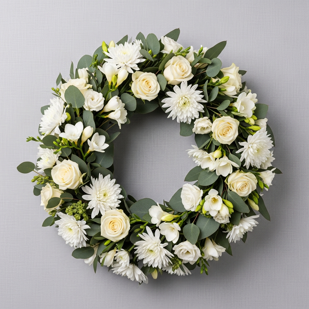 Sympathy White Wreath